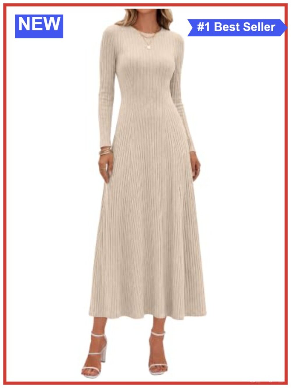 Long Sleeve Ribbed Knit Maxi Dress Slim Fit Casual Fall